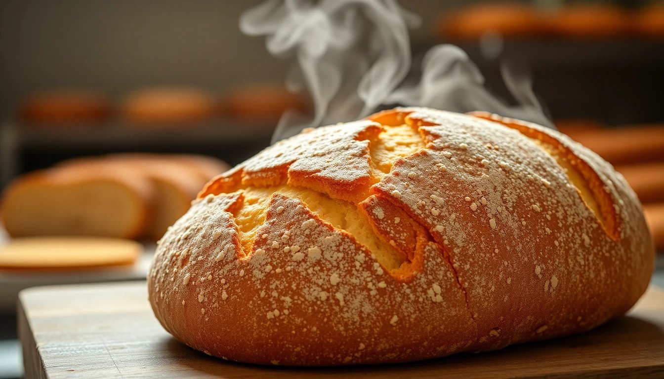 Pan artesanal recién horneado